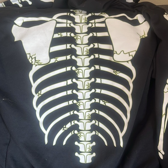 Calhoun Men's Glow in The Dark Skeleton Costume Zip Hoodie  size Large - Picture 8 of 8